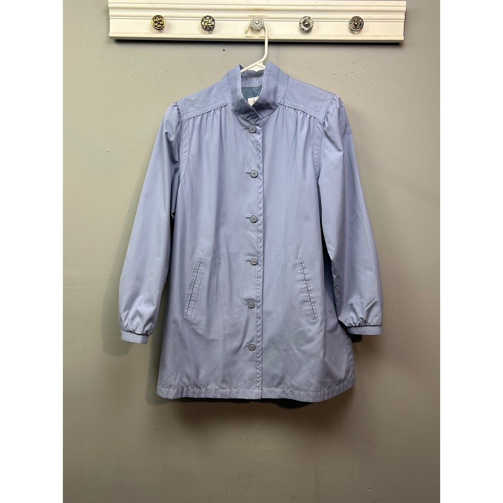 Vintage London Fog Light Blue Button Up Lightweight Jacket Women's Size‎ 12